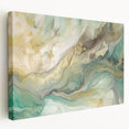 Stretched canvas wall art showcasing vibrant abstract strokes in bold colors, ideal for modern decor. Side view highlights its gallery-ready design and texture.