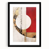 Abstract strokes wall art framed in black, showcasing vibrant colors and dynamic patterns, perfect for modern home decor or office aesthetics.