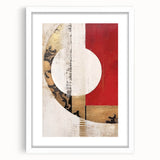 Abstract strokes wall art framed in white with a mat, showcasing vibrant colors and dynamic brushwork, ideal for modern decor. Perfect for enhancing living spaces.