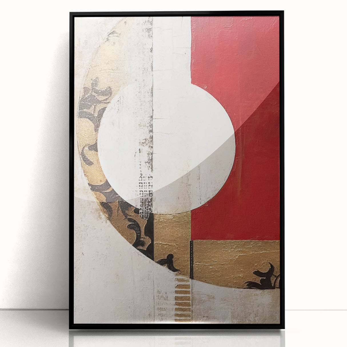 Framed abstract wall art with bold black strokes on a white background, showcasing modern design aesthetics. Perfect for contemporary home decor and gallery walls.
