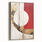 Framed canvas wall art showcasing abstract gold strokes on a textured surface, adding a modern touch to any decor, viewed from the side. Perfect for contemporary interiors.