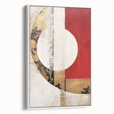 Framed canvas wall art showcasing abstract strokes in shades of blue, gray, and white, set against a minimalist background, ideal for modern home decor.