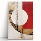 Abstract wall art featuring vibrant multicolored strokes on stretched canvas, leaning against a neutral wall, ideal for modern decor and artistic expression.