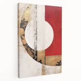 Abstract strokes wall art on stretched canvas, showcasing vibrant colors and dynamic patterns, perfect for modern home decor in a side view display.