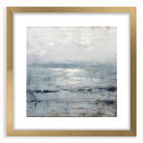 Framed abstract strokes wall art featuring gold accents and a mat, showcasing modern design ideal for enhancing contemporary interior decor, front view.