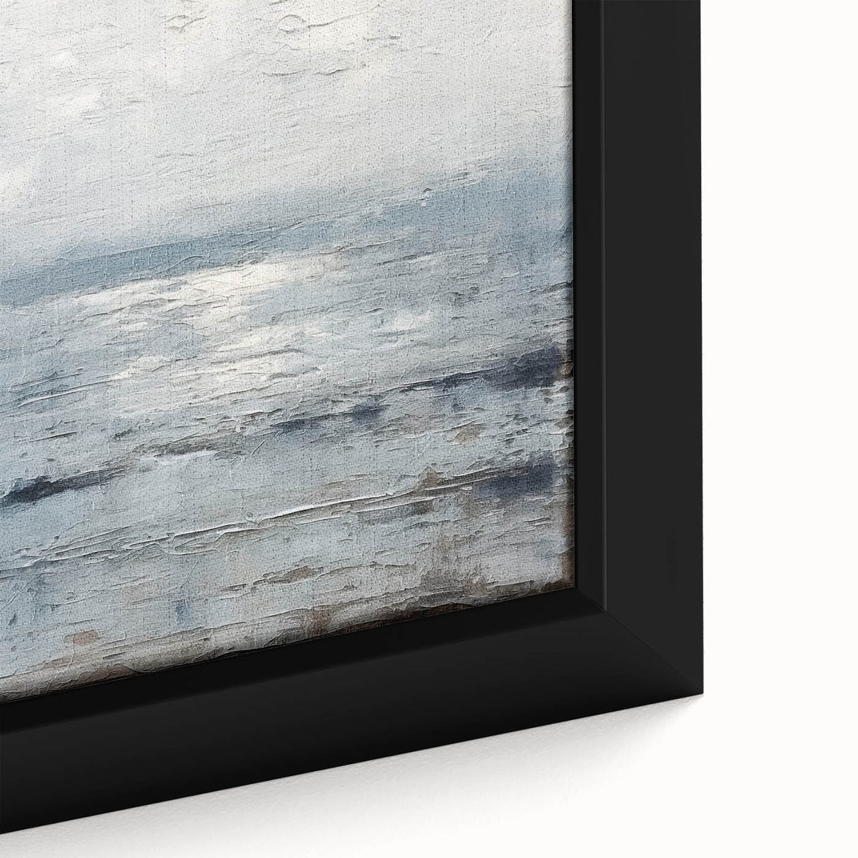 Close-up of a framed canvas wall art featuring abstract strokes in vibrant colors, showcasing dynamic brushwork and textured detailing, perfect for modern decor.
