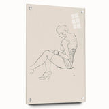 Semi-Nude Seated Woman by Ananda K. Coomaraswamy - Elegant Line Art