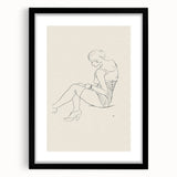 Semi-Nude Seated Woman by Ananda K. Coomaraswamy - Elegant Line Art