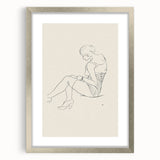 Semi-Nude Seated Woman by Ananda K. Coomaraswamy - Elegant Line Art