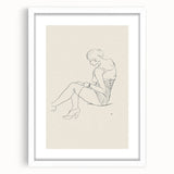 Semi-Nude Seated Woman by Ananda K. Coomaraswamy - Elegant Line Art