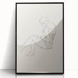 Semi-Nude Seated Woman by Ananda K. Coomaraswamy - Elegant Line Art