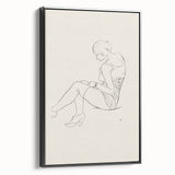 Semi-Nude Seated Woman by Ananda K. Coomaraswamy - Elegant Line Art
