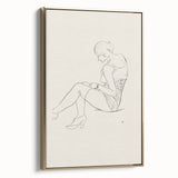 Semi-Nude Seated Woman by Ananda K. Coomaraswamy - Elegant Line Art