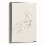 Semi-Nude Seated Woman by Ananda K. Coomaraswamy - Elegant Line Art