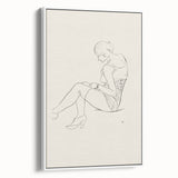 Semi-Nude Seated Woman by Ananda K. Coomaraswamy - Elegant Line Art