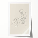 Semi-Nude Seated Woman by Ananda K. Coomaraswamy - Elegant Line Art