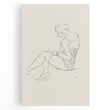 Semi-Nude Seated Woman by Ananda K. Coomaraswamy - Elegant Line Art