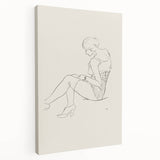 Semi-Nude Seated Woman by Ananda K. Coomaraswamy - Elegant Line Art