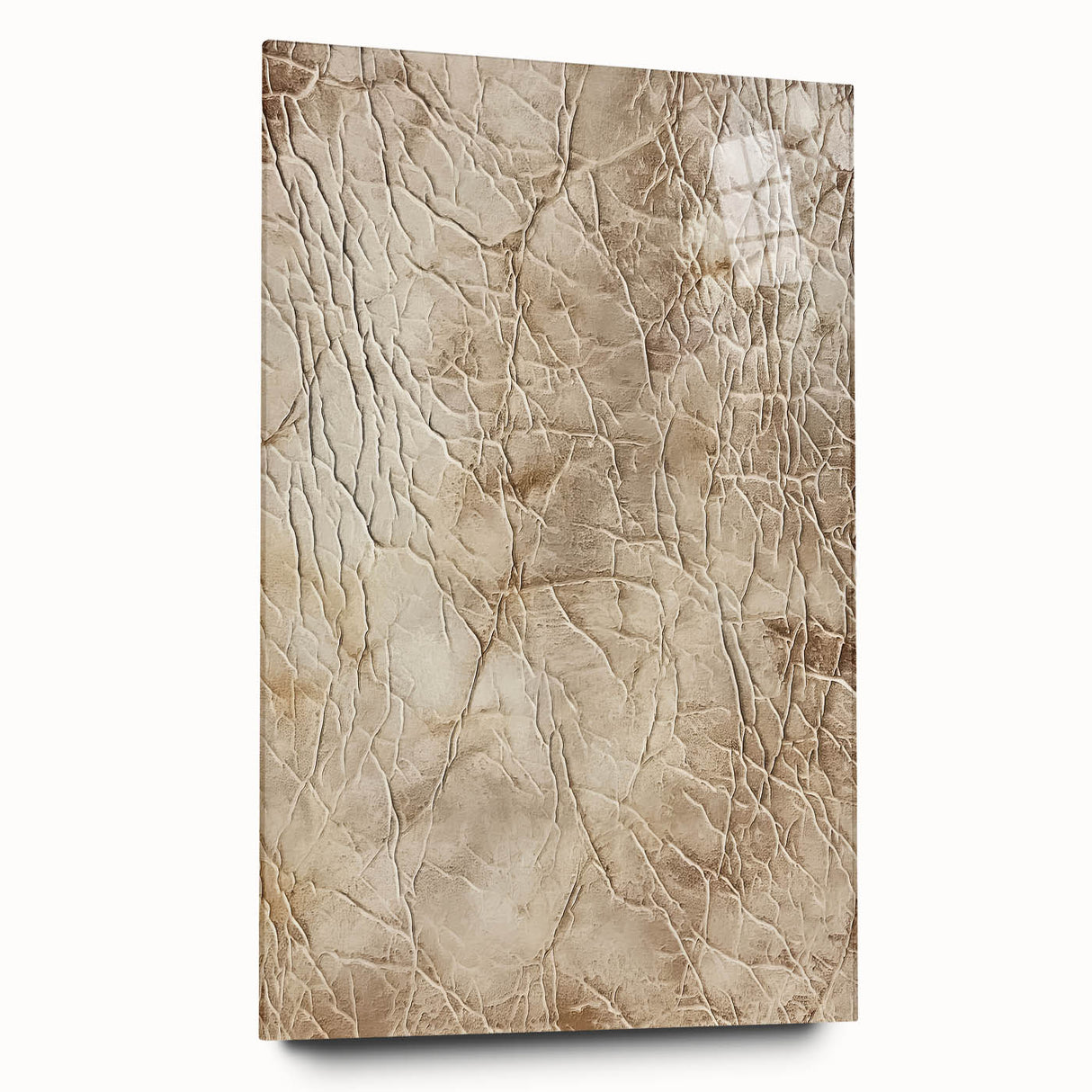 Abstract wall art featuring vibrant strokes in bold colors, displayed in a sleek acrylic glass frame, showcasing a modern aesthetic for contemporary decor.