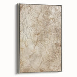 Framed canvas wall art showcasing abstract strokes in silver tones, with a modern design ideal for contemporary home decor, displayed from a side view.