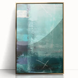 Framed abstract wall art featuring vibrant gold and black strokes, elegantly displayed to enhance modern decor, perfect for living room or office aesthetics.