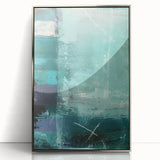 Framed acrylic wall art featuring abstract silver strokes on a textured background, ideal for modern home decor, showcasing contemporary artistic design.