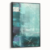 Framed canvas wall art featuring an abstract design with bold black strokes set against a light background, showcasing a modern aesthetic ideal for contemporary decor.