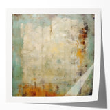 Abstract wall art print showcasing vibrant strokes in shades of blue, orange, and yellow, designed to enhance modern decor. Ideal for contemporary living spaces.