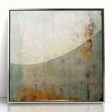 Framed abstract wall art with silver acrylic strokes on a white background, adding a modern touch to home decor. Ideal for contemporary living spaces.