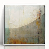 Framed abstract wall art featuring bold strokes in shades of blue, pink, and white, designed to enhance modern home decor with a sophisticated touch.