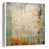 Framed canvas wall art showcasing abstract strokes in shades of blue and white, presented from a side view, ideal for modern home decor.