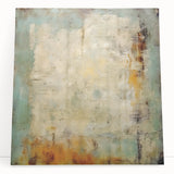 Abstract strokes wall art on stretched canvas showcasing vibrant colors and dynamic patterns, perfect for modern home decor, leaning against a wall.