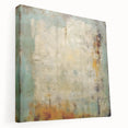 Abstract strokes wall art on stretched canvas showcasing vibrant colors and dynamic shapes, displayed in a side view to highlight its textured finish and artistic depth. Perfect for modern home decor.