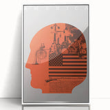 America: The Declaration Art Poster - Bold 1970 Graphic Collage