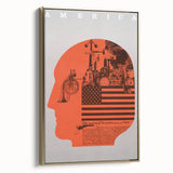 America: The Declaration Art Poster - Bold 1970 Graphic Collage