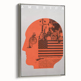 America: The Declaration Art Poster - Bold 1970 Graphic Collage