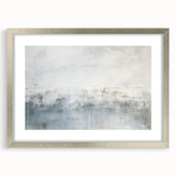 Abstract strokes wall art framed with a silver mat, showcasing a modern design with vibrant colors, perfect for contemporary home decor. Ideal for enhancing living spaces.