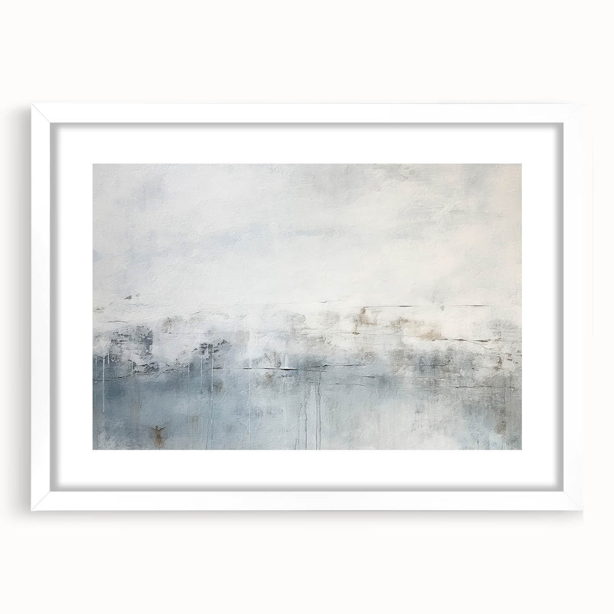 Abstract strokes wall art framed with a white mat, showcasing vibrant colors and modern design, perfect for contemporary home decor and art enthusiasts.