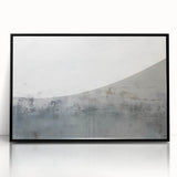 Framed abstract wall art featuring dynamic black strokes on a white background, enhancing modern decor with a sleek acrylic finish and stylish design.