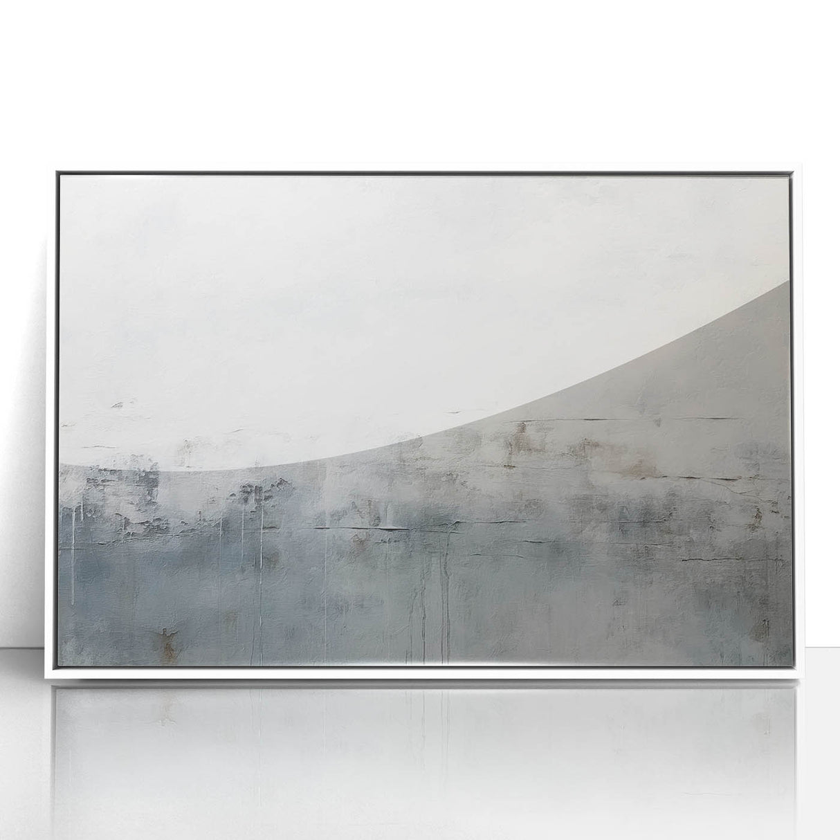 Framed abstract strokes wall art in white and pastel colors, offering a modern design that enhances contemporary home decor, perfect for living rooms and offices.