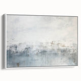 Framed canvas wall art showcasing abstract strokes in earthy tones, elegantly displayed from the side. Ideal for modern home decor, adding a touch of sophistication and style.