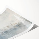 Abstract wall art print featuring vibrant strokes in shades of blue, orange, and yellow, showcasing a modern design ideal for contemporary decor. The rolled print is perfect for adding a pop of color to any room.