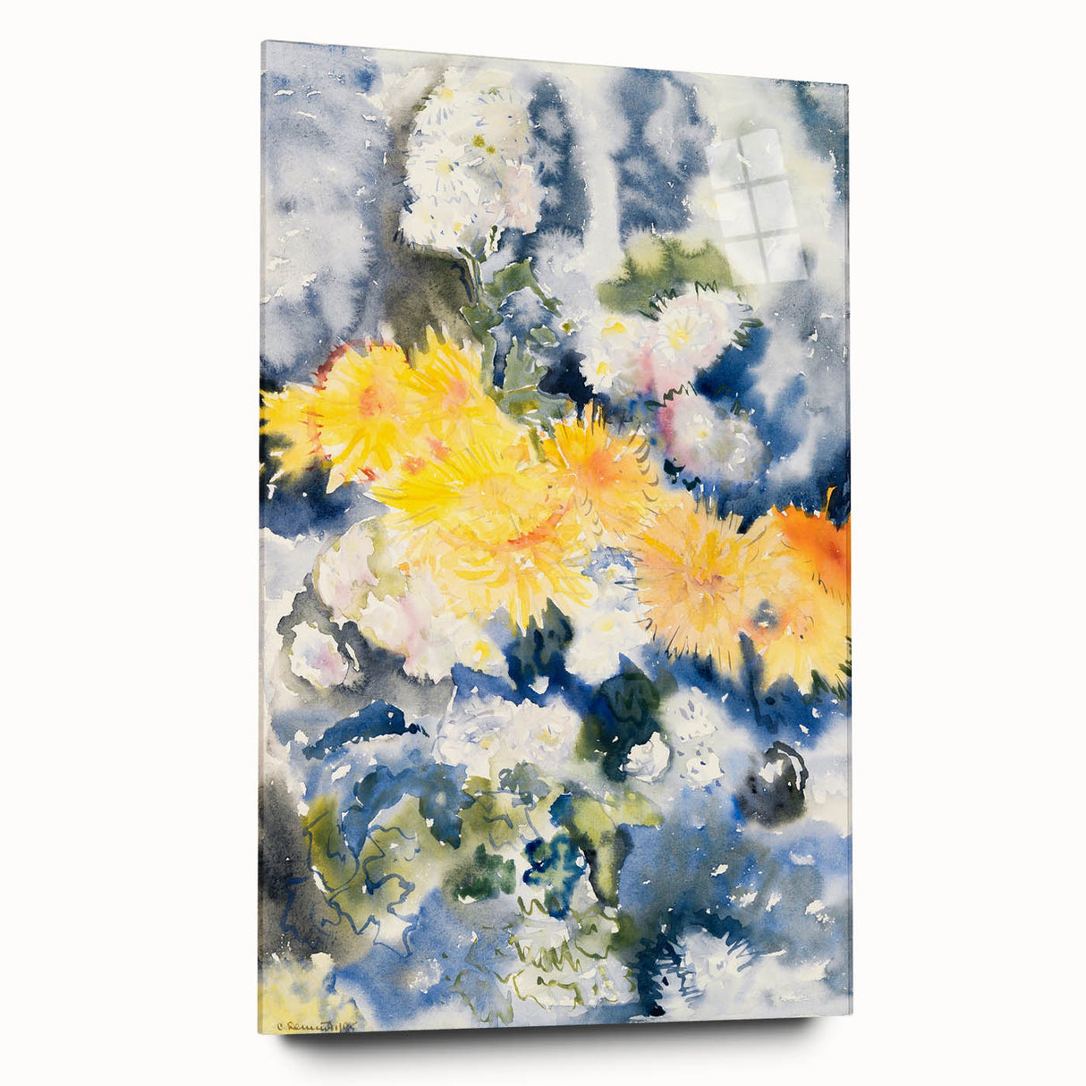 Yellow and Blue Watercolor Flowers - Charles Demuth (1915)