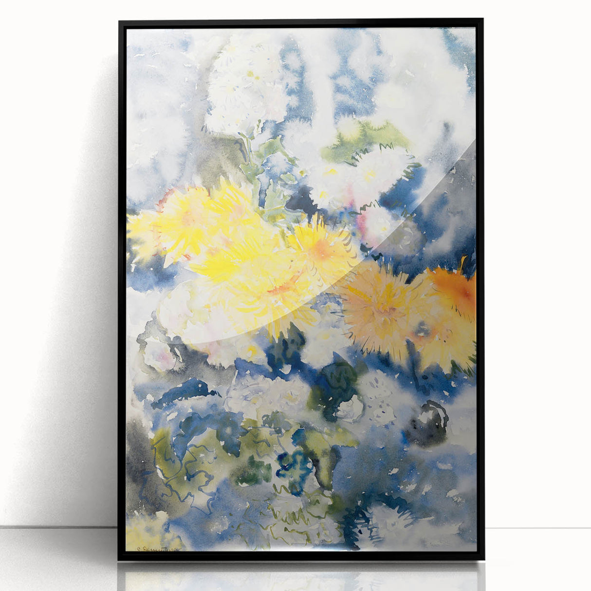 Yellow and Blue Watercolor Flowers - Charles Demuth (1915)