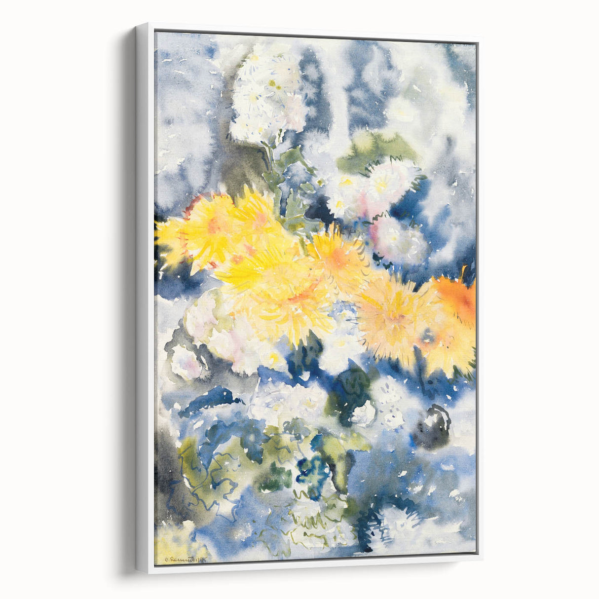 Yellow and Blue Watercolor Flowers - Charles Demuth (1915)