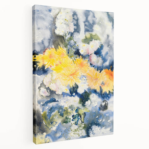 Yellow and Blue Watercolor Flowers - Charles Demuth (1915)