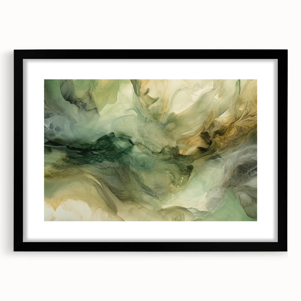 Abstract wall art featuring vibrant strokes in various colors, framed in black with a mat, showcasing a modern aesthetic perfect for contemporary decor.