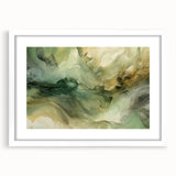 Abstract strokes wall art with a white frame and mat, showcasing vibrant colors and dynamic patterns, ideal for modern home decor and artistic expression.
