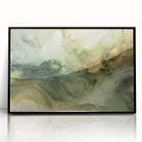 Framed abstract wall art featuring black acrylic strokes on a white background, ideal for modern decor or minimalist interiors, enhancing any living space.