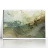 Framed abstract strokes wall art in white, showcasing a modern design with layered textures, perfect for contemporary home decor and interior styling.